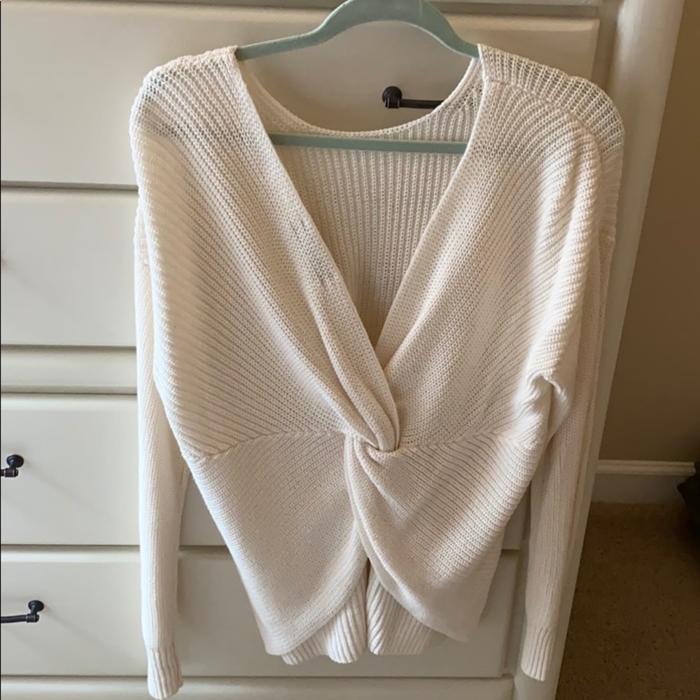 Loft sweater with a twist open back